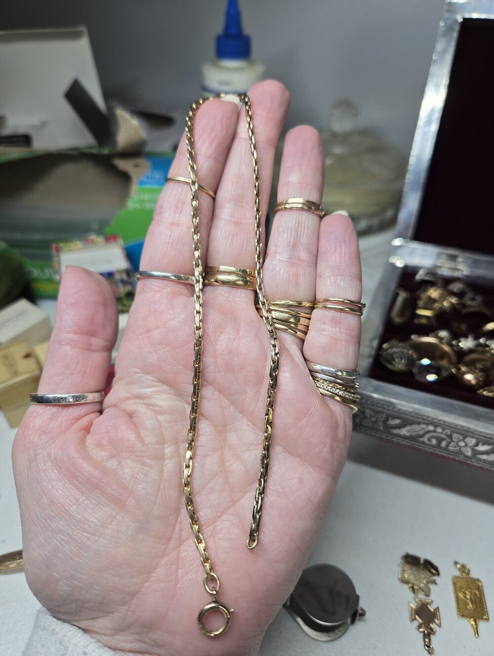 Victorian Gold Filled Rope Watch Chain Necklace - Gold